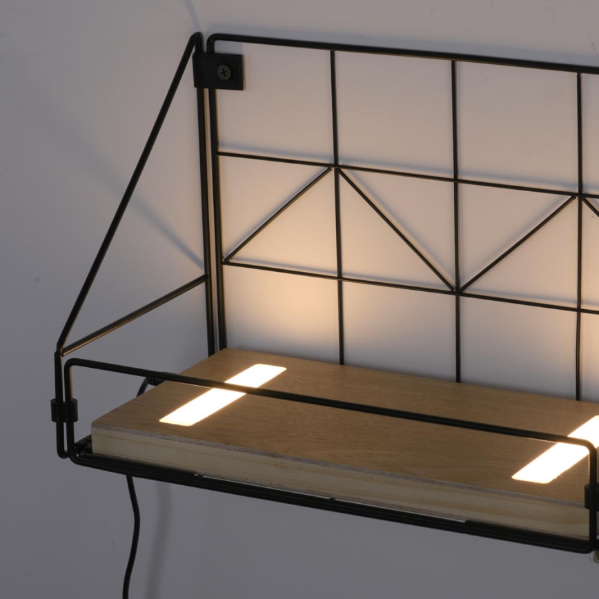 Leuchten Direkt 15276-18 - Polica sa LED osvetljenjem BOARD 2xLED/1,75W/230V 30 cm eukaliptus