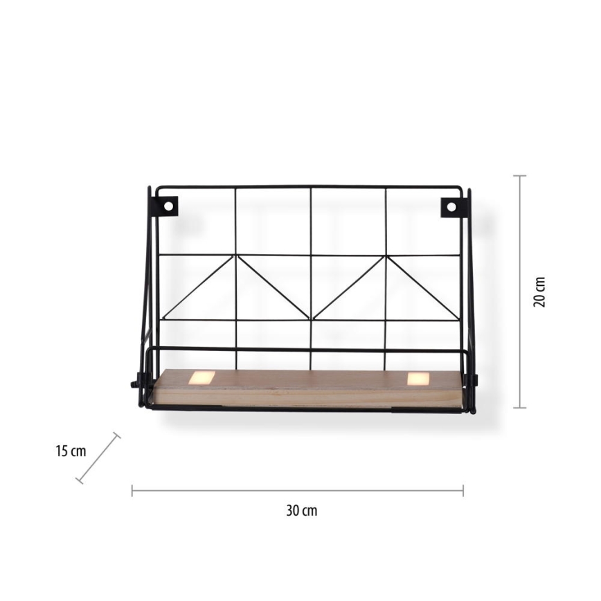 Leuchten Direkt 15276-18 - Polica sa LED osvetljenjem BOARD 2xLED/1,75W/230V 30 cm eukaliptus