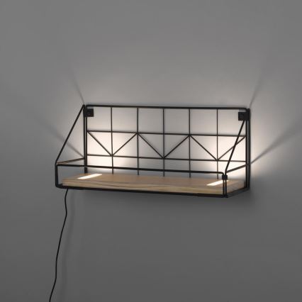 Leuchten Direkt 15277-18 - Polica sa LED osvetljenjem BOARD 2xLED/1,75W/230V 45 cm eukaliptus