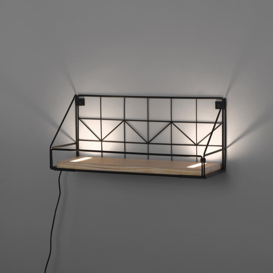 Leuchten Direkt 15277-18 - Polica sa LED osvetljenjem BOARD 2xLED/1,75W/230V 45 cm eukaliptus