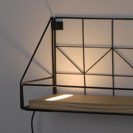 Leuchten Direkt 15277-18 - Polica sa LED osvetljenjem BOARD 2xLED/1,75W/230V 45 cm eukaliptus