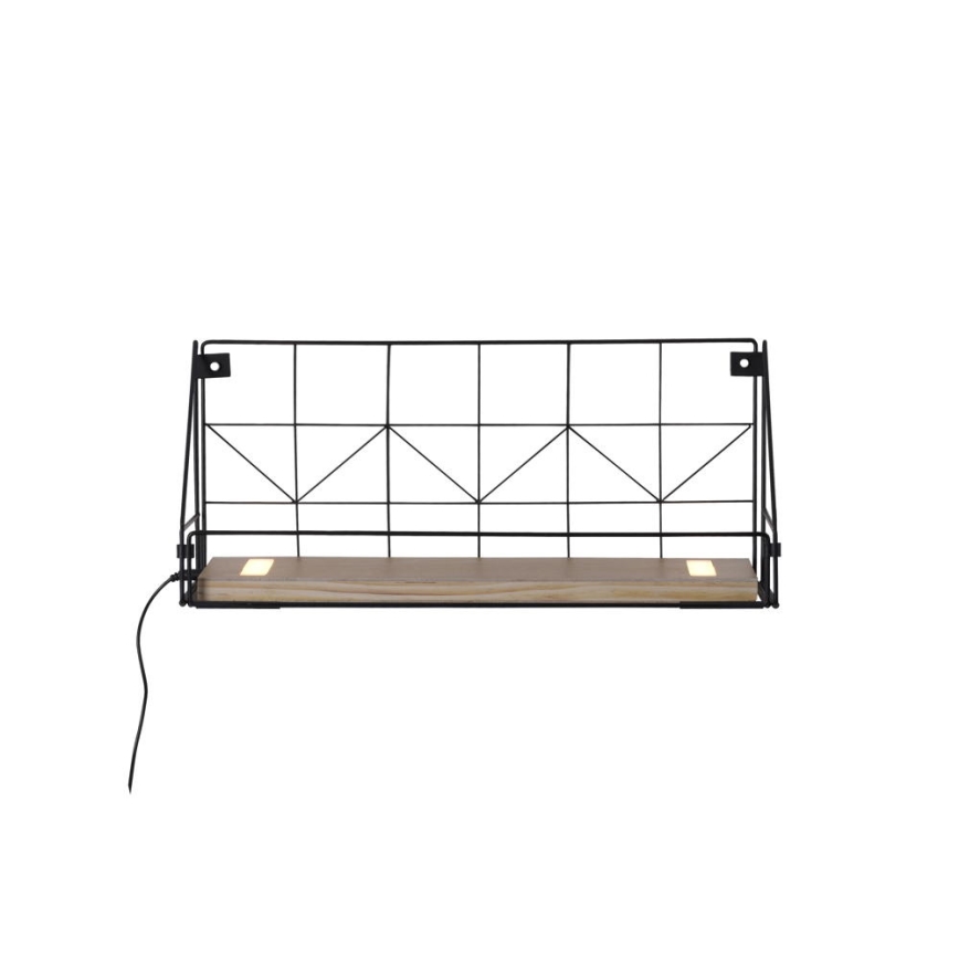 Leuchten Direkt 15277-18 - Polica sa LED osvetljenjem BOARD 2xLED/1,75W/230V 45 cm eukaliptus
