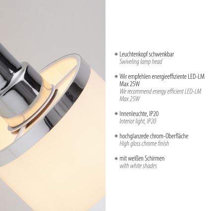 Leuchten Direkt 15371-17 - Zidna reflektorska lampa ACCOR 1xE14/25W/230V