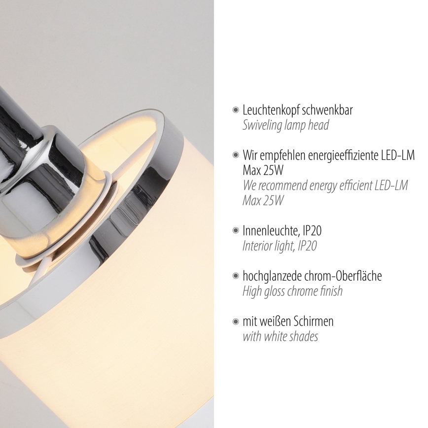 Leuchten Direkt 15371-17 - Zidna reflektorska lampa ACCOR 1xE14/25W/230V