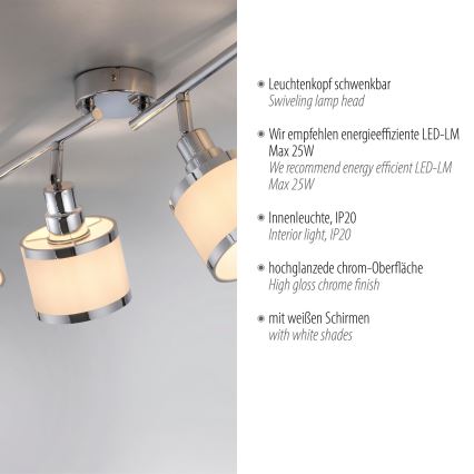 Leuchten Direkt 15374-17 - Reflektorska lampa ACCOR 4xE14/25W/230V