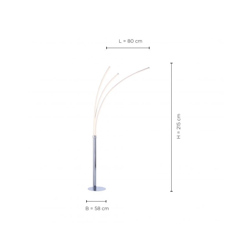 Leuchten Direkt 15383-55 - Podna LED lampa MAJA 3xLED/6W/230V sjajni krom