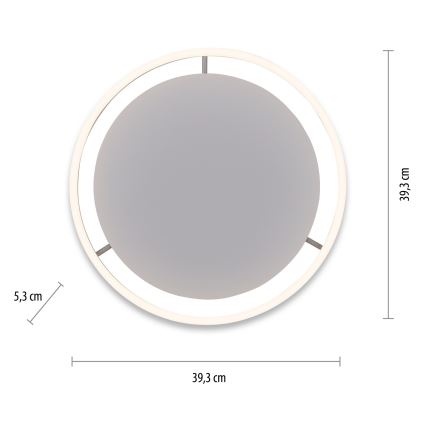 Leuchten Direkt 15391-95 - LED Prigušiva plafonjera RITUS LED/20W/230V mat krom