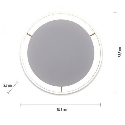 Leuchten Direkt 15392-60 - Prigušiva plafonska LED svetiljka RITUS LED/30W/230V mesing