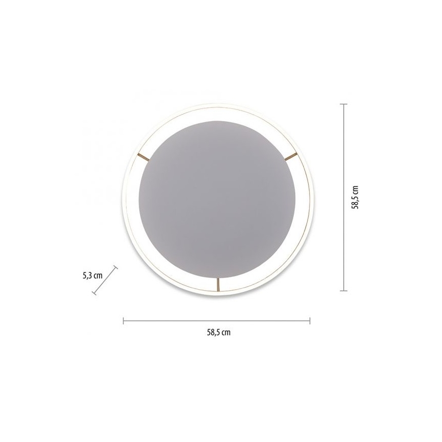 Leuchten Direkt 15392-60 - Prigušiva plafonska LED svetiljka RITUS LED/30W/230V mesing
