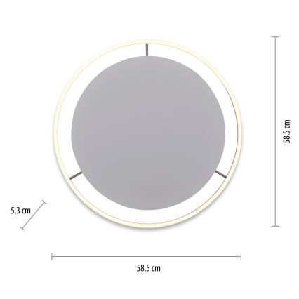 Leuchten Direkt 15392-95 - LED Prigušiva plafonjera RITUS LED/30W/230V mat krom