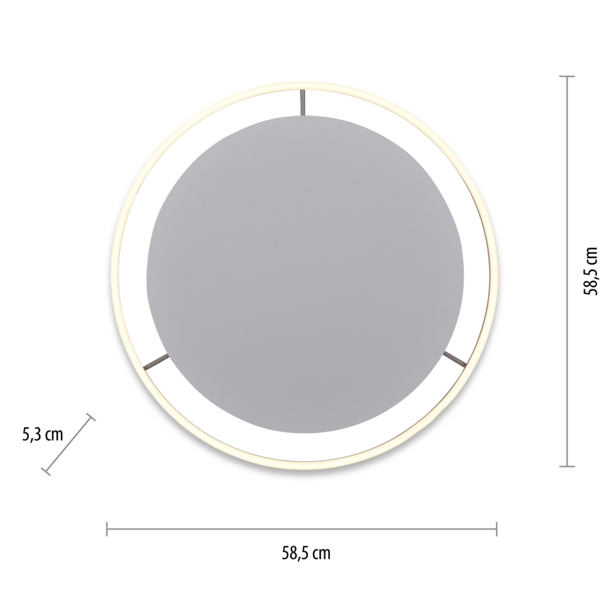 Leuchten Direkt 15392-95 - LED Prigušiva plafonjera RITUS LED/30W/230V mat krom
