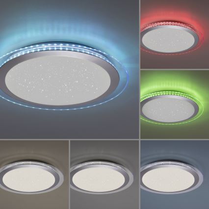 Leuchten Direkt 15411-21 - LED RGB prigušiva plafonska svetiljka CYBA LED/26W/230V + daljinski upravljač