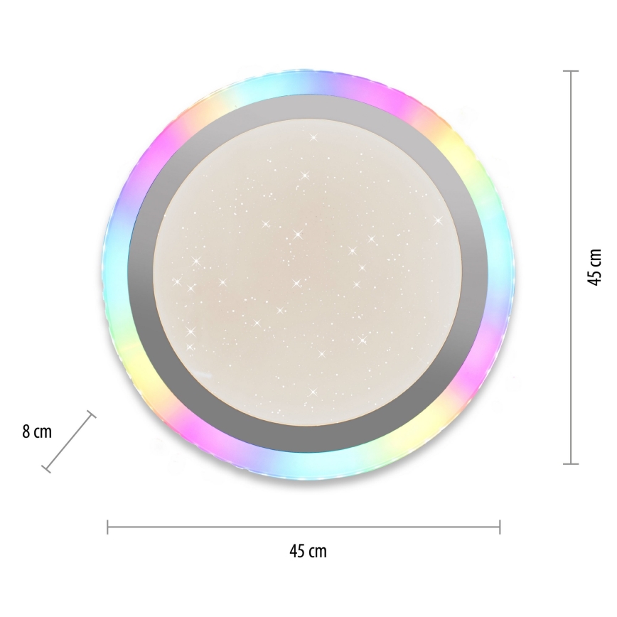 Leuchten Direkt 15411-21 - LED RGB prigušiva plafonska svetiljka CYBA LED/26W/230V + daljinski upravljač