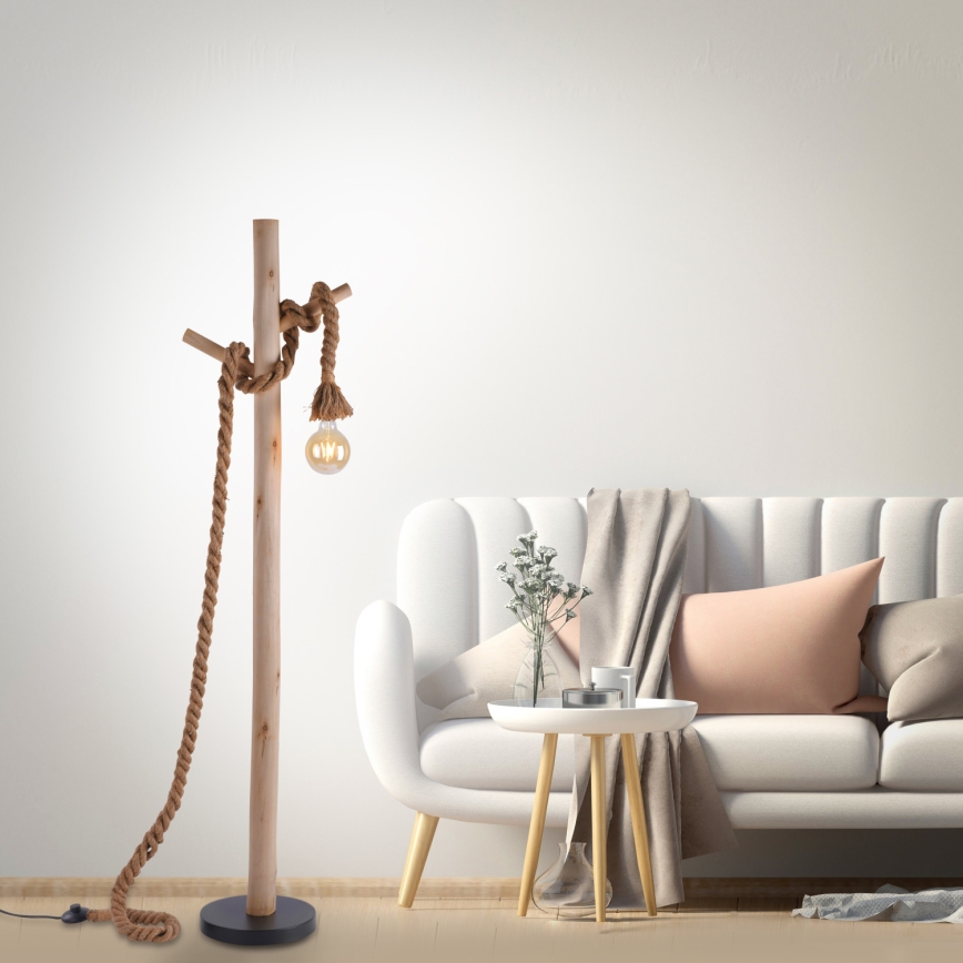 Leuchten Direkt 15484-18 - Podna lampa ROPE 1xE27/15W/230V
