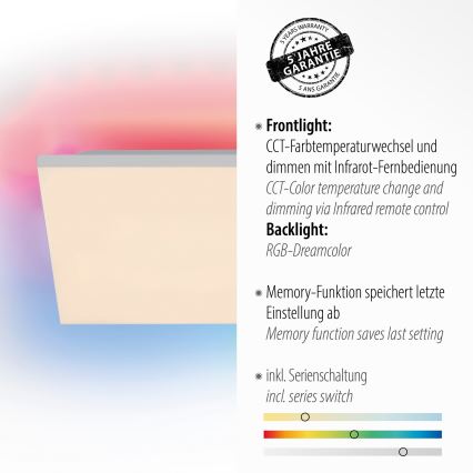 Leuchten Direkt 15561-16 - LED RGB prigušiva stropno svetlo CONRAD LED/27W/230V + daljinski upravljač