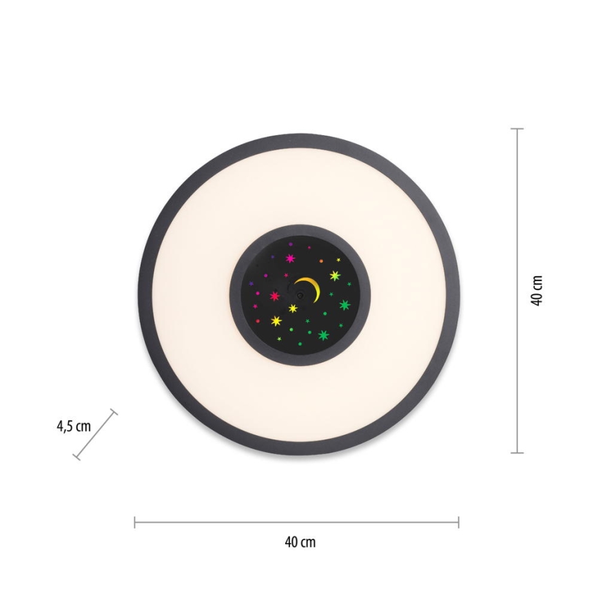 Leuchten Direkt 15572-18 - LED RGBW prigušiva stropna svetiljka ASTRO LED/17,5W/230V 2700-5000K + daljinski upravljač