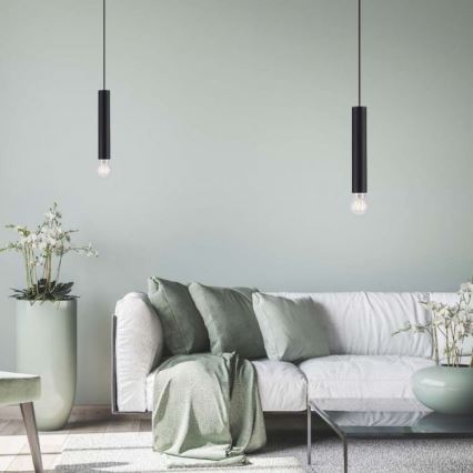 Leuchten Direkt 15617-18 - Luster na sajli BRUNA 1xE27/60W/230V crno
