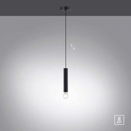 Leuchten Direkt 15617-18 - Luster na sajli BRUNA 1xE27/60W/230V crno