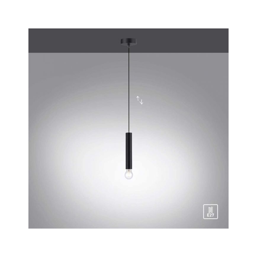 Leuchten Direkt 15617-18 - Luster na sajli BRUNA 1xE27/60W/230V crno