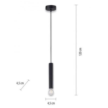 Leuchten Direkt 15617-18 - Luster na sajli BRUNA 1xE27/60W/230V crno