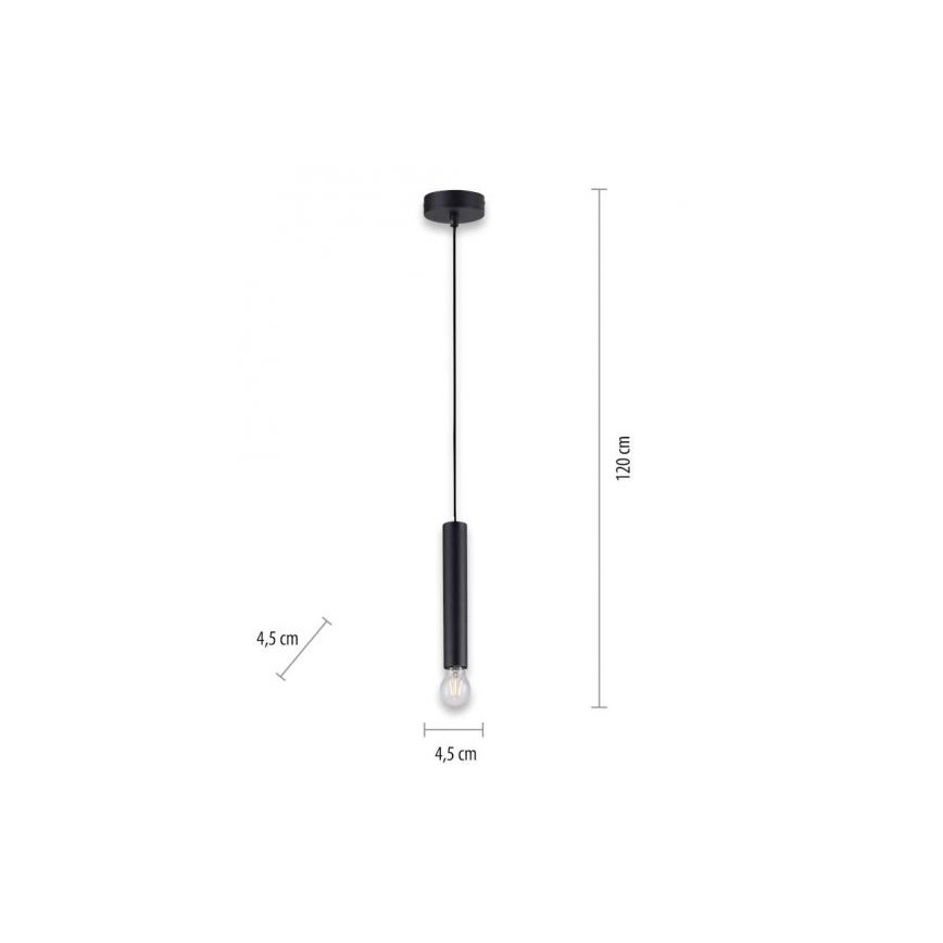 Leuchten Direkt 15617-18 - Luster na sajli BRUNA 1xE27/60W/230V crno