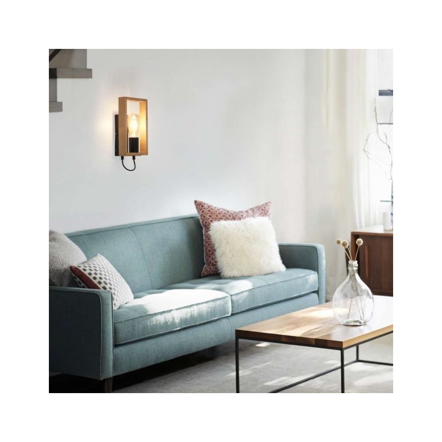 Leuchten Direkt 15654-18 - Zidna lampa FRANKY 1xE27/60W/230V akacija