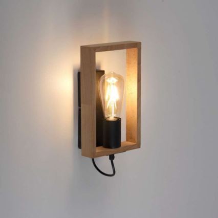 Leuchten Direkt 15654-18 - Zidna lampa FRANKY 1xE27/60W/230V akacija