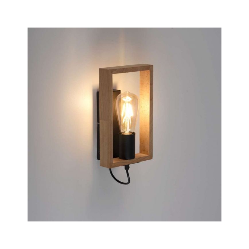 Leuchten Direkt 15654-18 - Zidna lampa FRANKY 1xE27/60W/230V akacija
