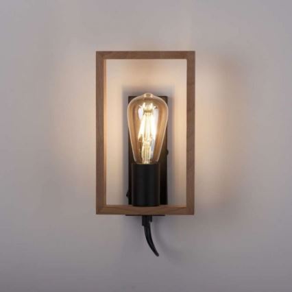 Leuchten Direkt 15654-18 - Zidna lampa FRANKY 1xE27/60W/230V akacija
