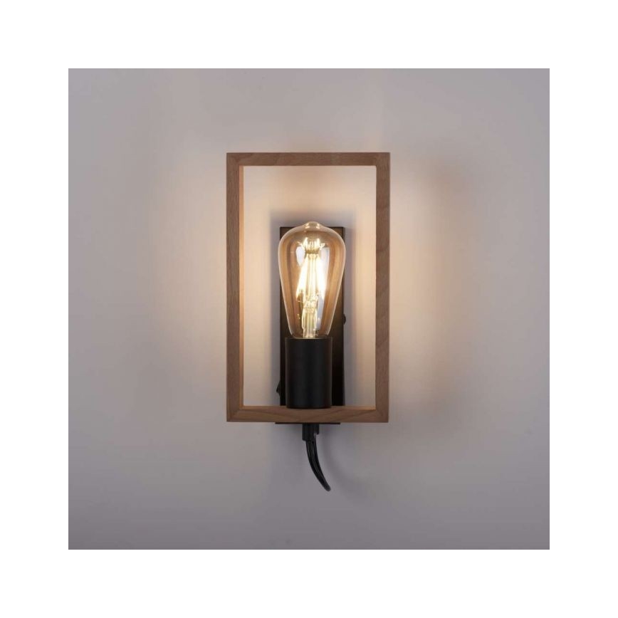 Leuchten Direkt 15654-18 - Zidna lampa FRANKY 1xE27/60W/230V akacija