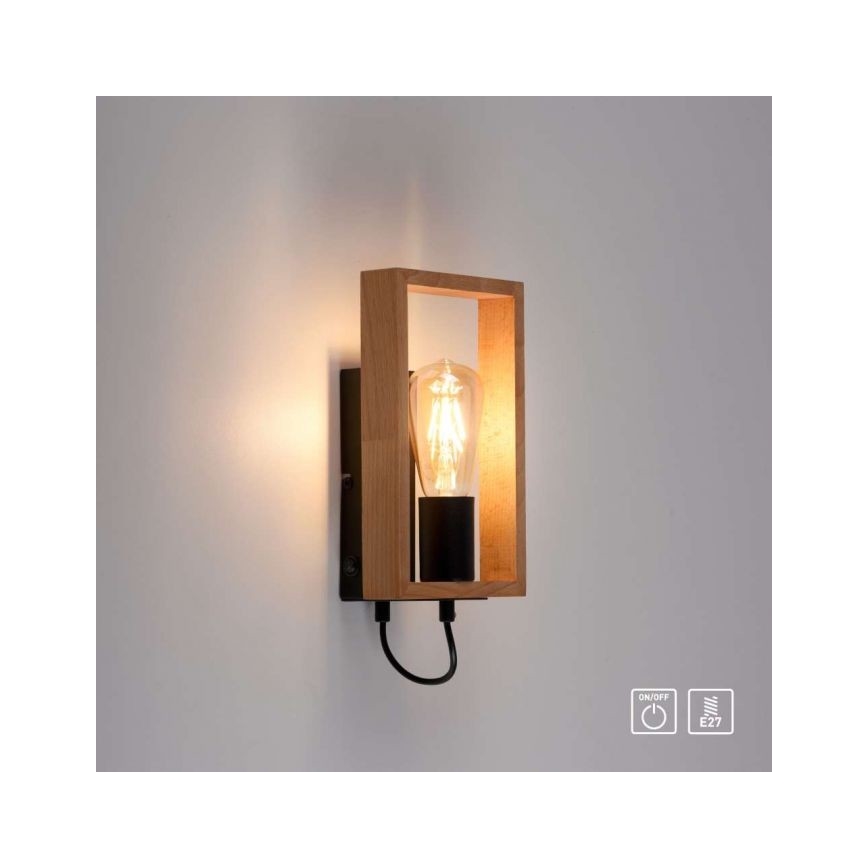 Leuchten Direkt 15654-18 - Zidna lampa FRANKY 1xE27/60W/230V akacija