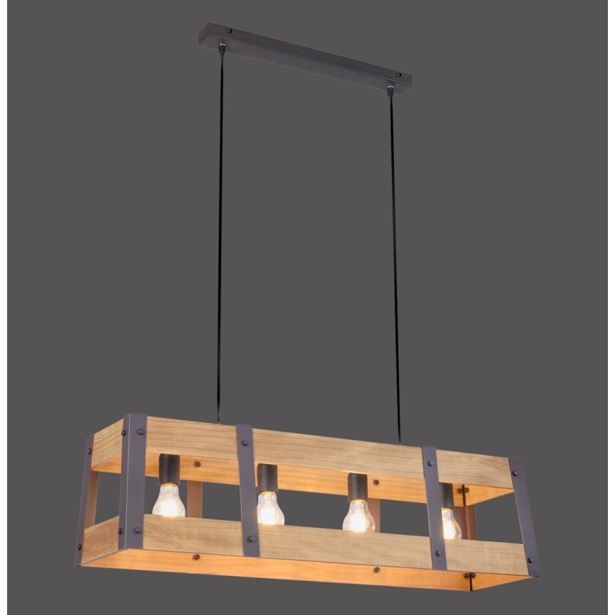 Leuchten Direkt 15721-79 - Luster na sajli CRATE 4xE27/60W/230V