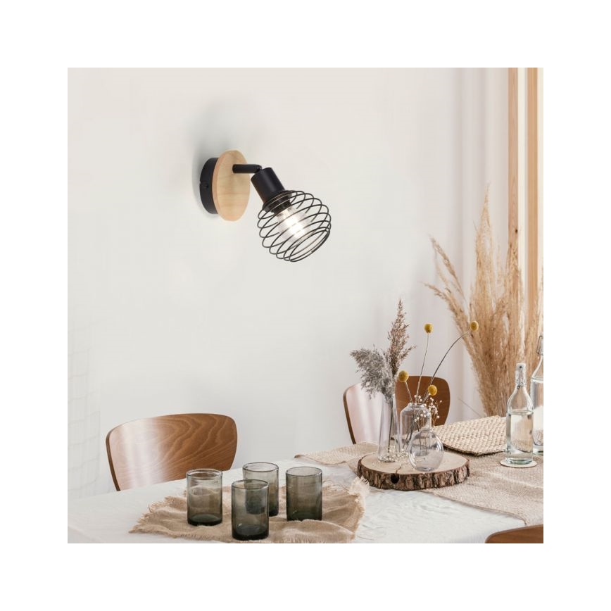Leuchten Direkt 15921-79 - Zidna reflektorska lampa EUGEN 1xE14/40W/230V hrast