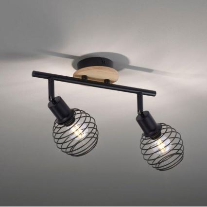 Leuchten Direkt 15922-79 - Reflektorska lampa EUGEN 2xE14/40W/230V hrast