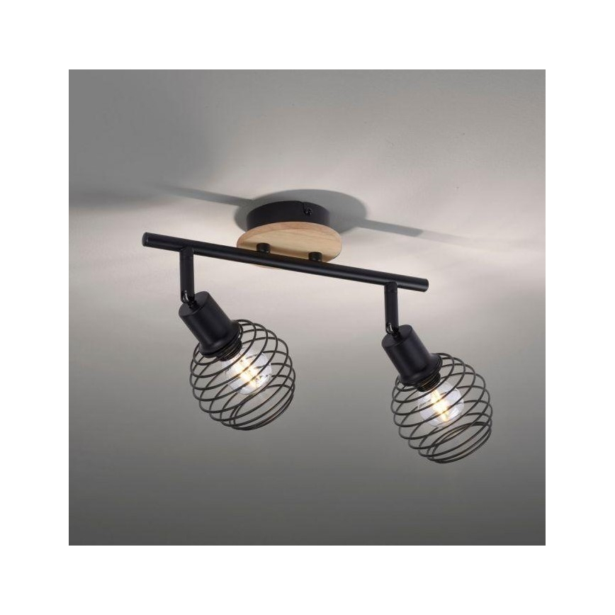 Leuchten Direkt 15922-79 - Reflektorska lampa EUGEN 2xE14/40W/230V hrast