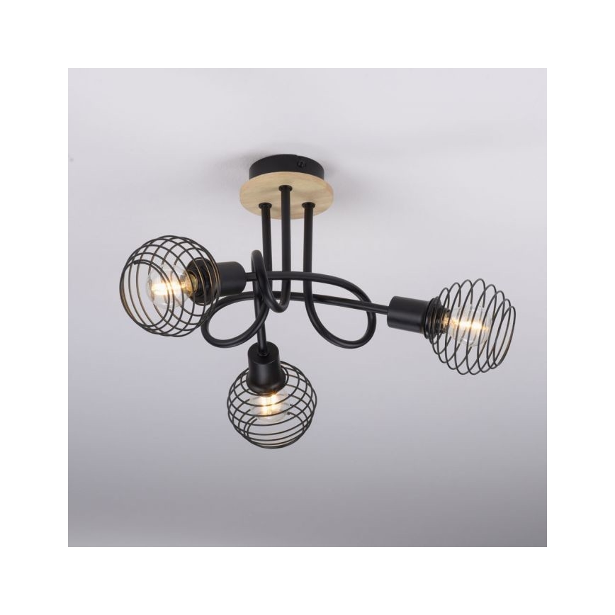 Leuchten Direkt 15923-79 - Nadgradni luster EUGEN 3xE14/40W/230V hrast
