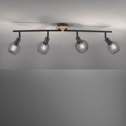 Leuchten Direkt 15924-79 - Reflektorska lampa EUGEN 4xE14/40W/230V hrast