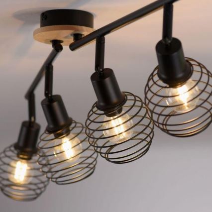 Leuchten Direkt 15924-79 - Reflektorska lampa EUGEN 4xE14/40W/230V hrast