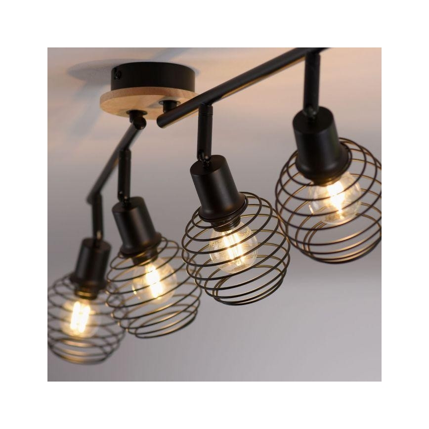 Leuchten Direkt 15924-79 - Reflektorska lampa EUGEN 4xE14/40W/230V hrast