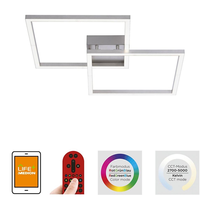 Leuchten Direkt 16429-55 - LED RGB prigušiva plafonska lampa LOLA 2xLED/12,5W/230V Tuya + daljinski upravljač
