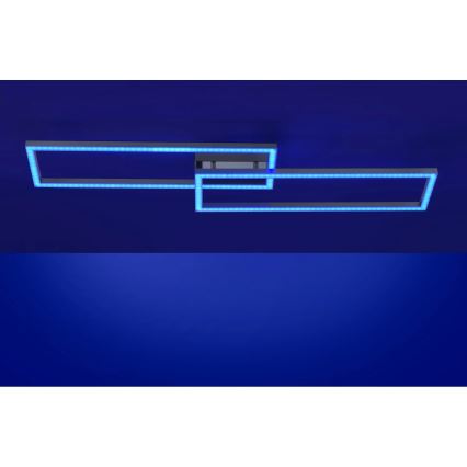 Leuchten Direkt 16430-55 - LED RGBW prigušiva plafonska svetiljka MAXI 2xLED/18W/230V 2700-5000K mat hrom + daljinski upravljač