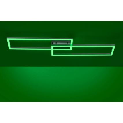 Leuchten Direkt 16430-55 - LED RGBW prigušiva plafonska svetiljka MAXI 2xLED/18W/230V 2700-5000K mat hrom + daljinski upravljač