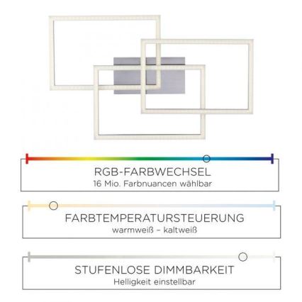Leuchten Direkt 16431-55 - LED RGB Prigušivi nadgradni luster MAXI LED/27W/230V + daljinski upravljač
