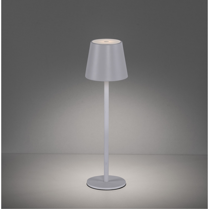 Leuchten Direkt 19250-16 - LED Spoljašnja prigušiva punjiva stona lampa EURIA LED/3W/5V 2600 mAh IP54 bela