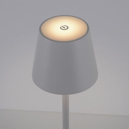 Leuchten Direkt 19250-16 - LED Spoljašnja prigušiva punjiva stona lampa EURIA LED/3W/5V 2600 mAh IP54 bela