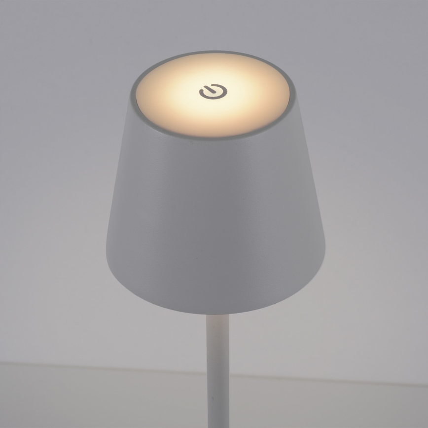 Leuchten Direkt 19250-16 - LED Spoljašnja prigušiva punjiva stona lampa EURIA LED/3W/5V 2600 mAh IP54 bela