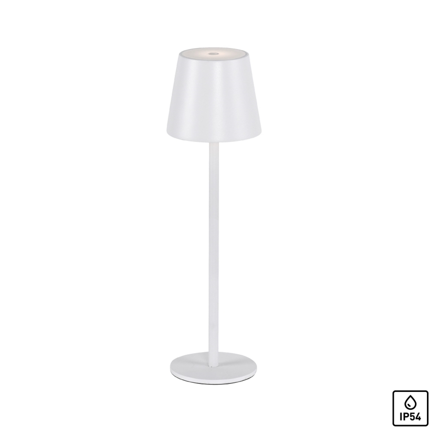 Leuchten Direkt 19250-16 - LED Spoljašnja prigušiva punjiva stona lampa EURIA LED/3W/5V 2600 mAh IP54 bela
