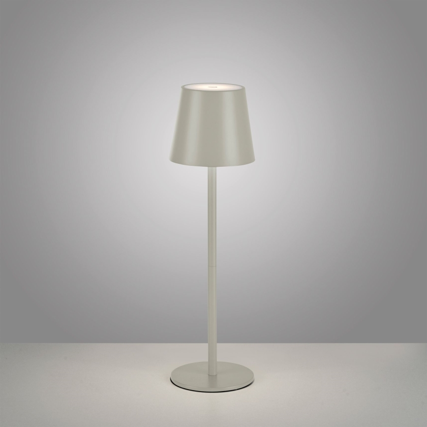 Leuchten Direkt 19250-40 - LED Spoljašnja prigušiva punjiva stona lampa EURIA LED/3W/5V 2600 mAh IP54 sivo
