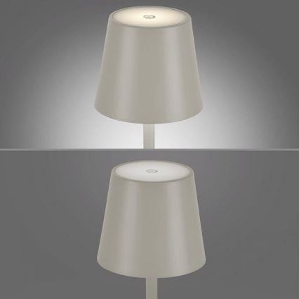 Leuchten Direkt 19250-40 - LED Spoljašnja prigušiva punjiva stona lampa EURIA LED/3W/5V 2600 mAh IP54 sivo