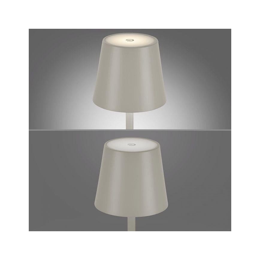 Leuchten Direkt 19250-40 - LED Spoljašnja prigušiva punjiva stona lampa EURIA LED/3W/5V 2600 mAh IP54 sivo